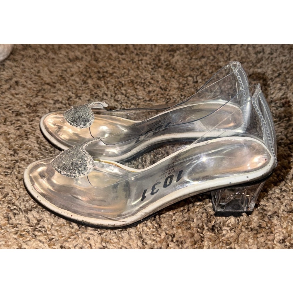 Elle Shoes-Clear & Sliver Sexy Platform Dress Up Shoes Small 11/12